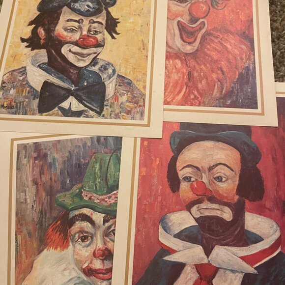 Set of 4 Clown reproduction prints 8x10 by Michele ready for framing - Picture 6 of 12